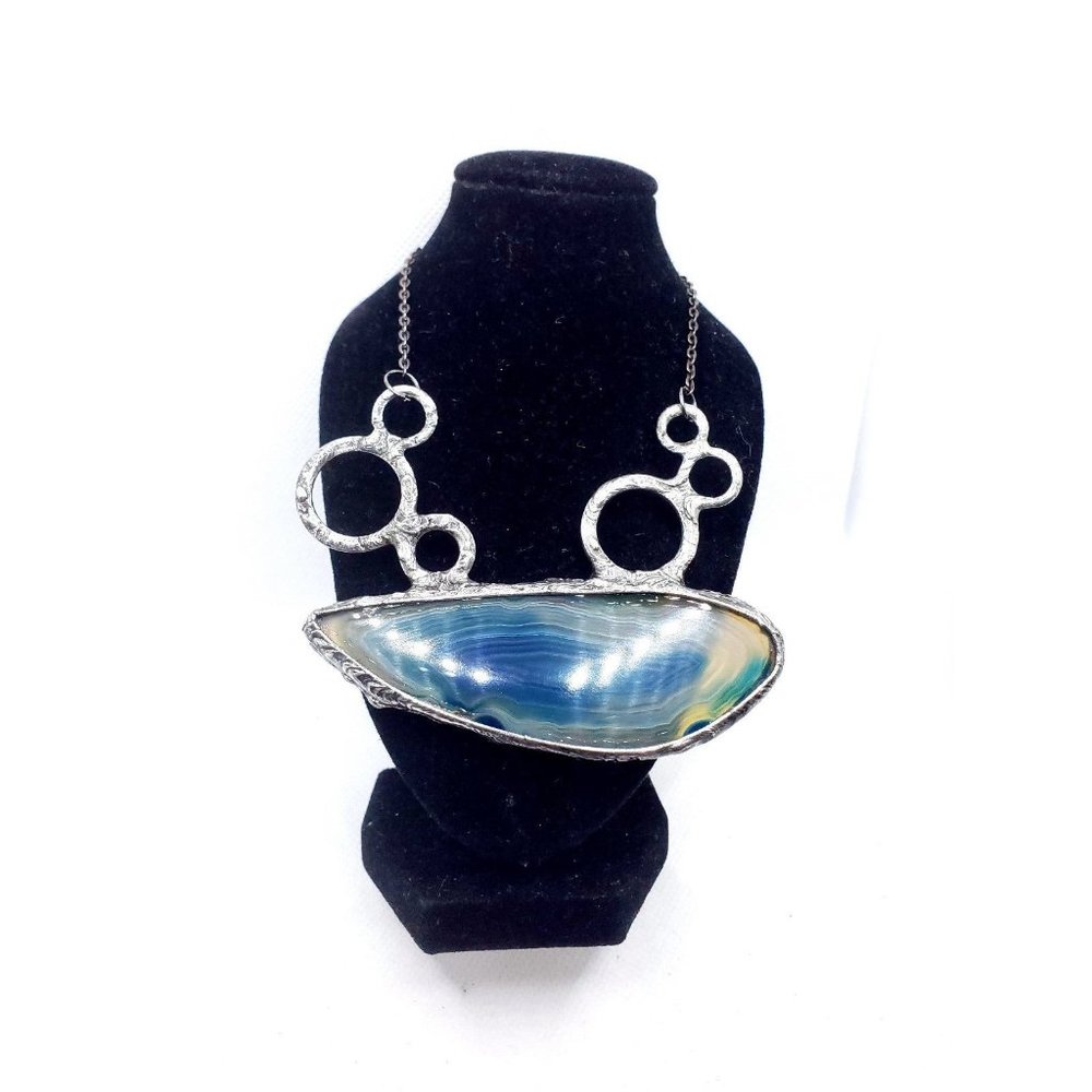 Ocean Statement Necklace - bubble design agate crystal necklace cosplay jewelry